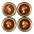 Vintage Grand Tour Wooden Profile Medallions - Set of 4 For Sale