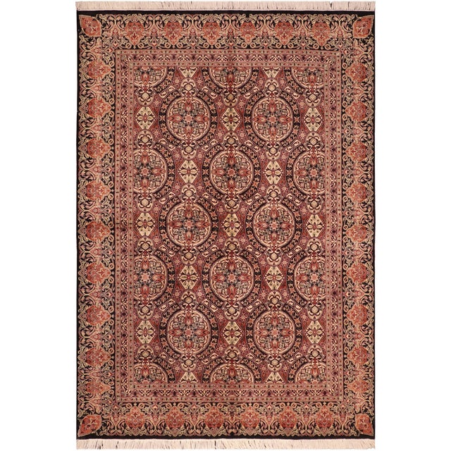 Boho Chic Pak-Persian Black/Rust Wool Rug - 6'0'' X 9'4'' For Sale - Image 9 of 9
