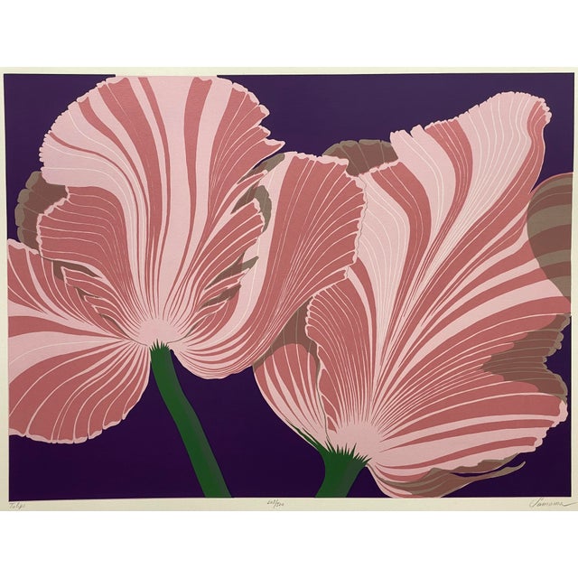 Contemporary Post Modern Serge Samama Tulips Serigraph, 1983 For Sale - Image 3 of 14