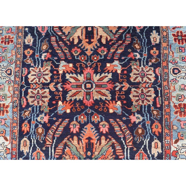 Antique Hand Knotted Persain Nahavand Rug With All-Over Sub-Geometric Design For Sale - Image 4 of 12