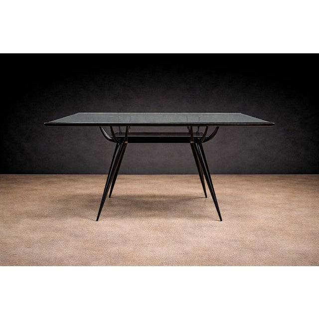 1950s Side Table in Hardwood & Glass, Giuseppe Scapinelli, 1950s For Sale - Image 5 of 8