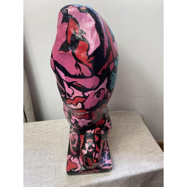 Plaster Sculpture Bust by Karen, 1980s For Sale - Image 4 of 16