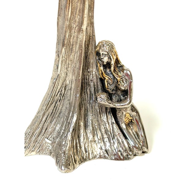 Yaacov Heller Adam and Eve Sterling Silver Candlesticks, Pair, 1993 For Sale - Image 4 of 18