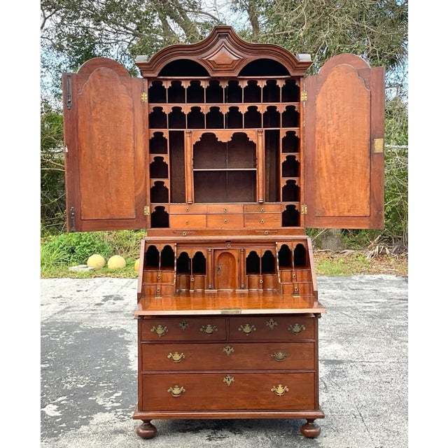 Mid 20th Century Vintage Regency Mahogany Secretary Desk For Sale In West Palm - Image 6 of 7