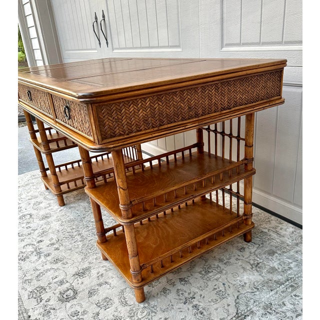 Vintage Tropical Rattan and Bamboo Tommy Bahama Desk Chairish