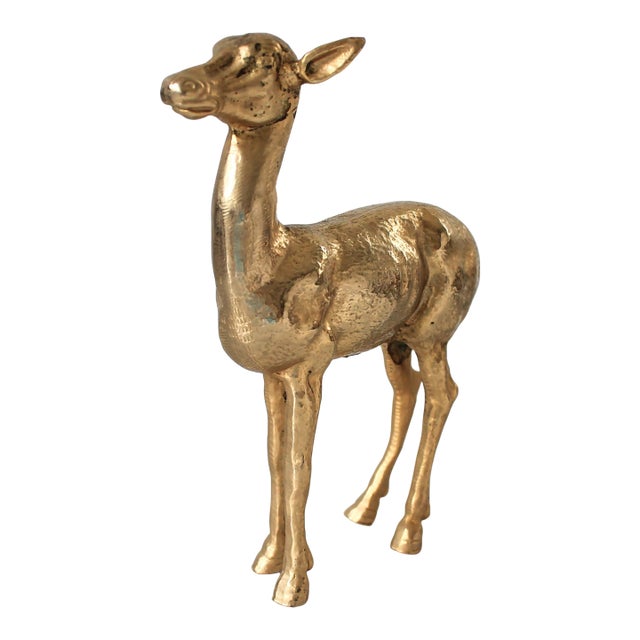Vintage Italian Brass Deer Figurine For Sale