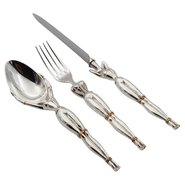 Pieces in Silver Bronze or Gold Bronze by Richard Lauret, Set of 3 For Sale - Image 9 of 9