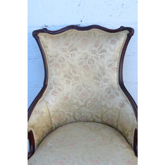 Wood 1940s Carved Mahogany Fireplace Living Bed Room Side Chairs a Pair 6277 For Sale - Image 7 of 18