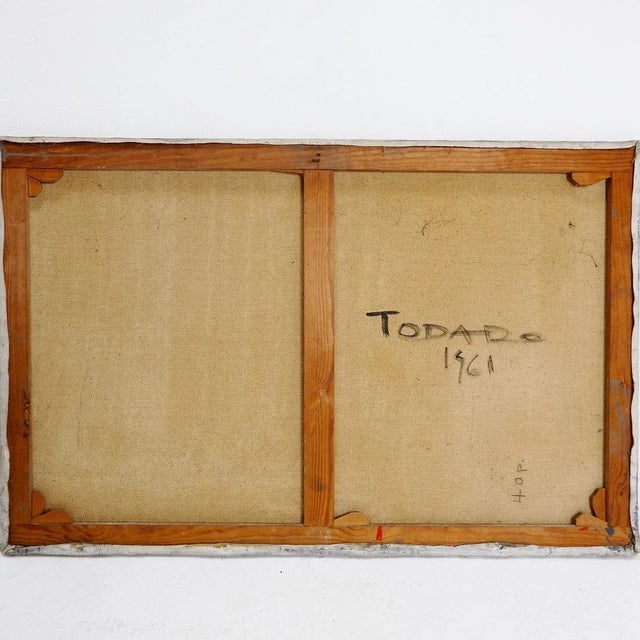 Todaro, Abstract Composition, Painting on Canvas, 1961 For Sale - Image 6 of 16