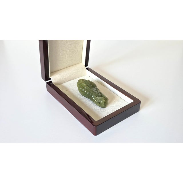 Jade Chinese Nephrite Jade “Buddha’s Hand” Citron Scholar’s Vessel, Late Qing Dynasty For Sale - Image 8 of 8