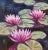 Pink & Lavender Water Lilies Oil Painting Displayed in an Antiqued Gold Wood Frame For Sale - Image 4 of 9