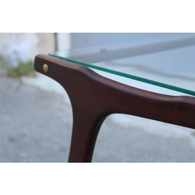1950s Minimalist Wood and Glass Coffee Table attributed to Cesare Lacca, 1950 For Sale - Image 5 of 13