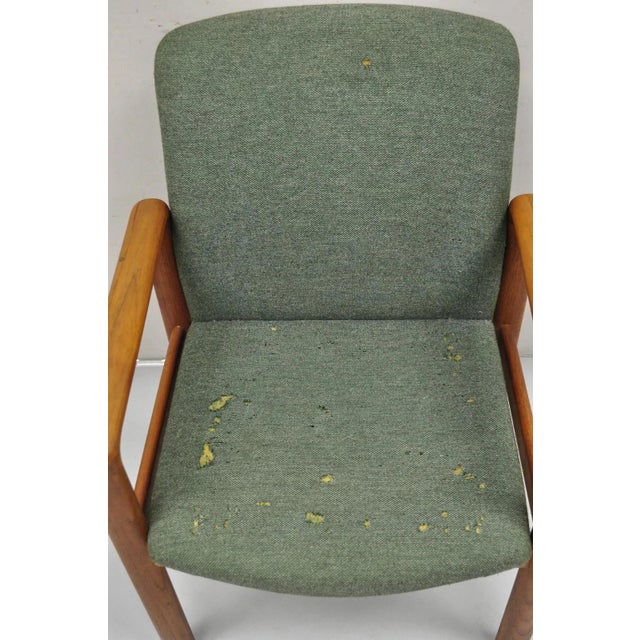 Mid-Century Modern Vintage Schou Andersen Mobelfabrik Mid Century Danish Modern Teak Wood Arm Chair For Sale - Image 3 of 12