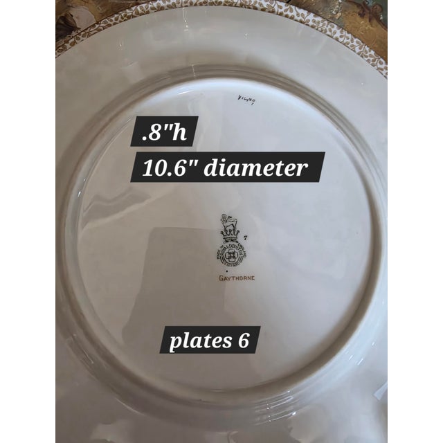 1940s 1940s Royal Doulton Gaythorne Pattern Dinner Plates Six For Sale - Image 5 of 5