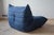 Ligne Roset Blue Microfiber Togo Lounge Chair with Pouf and Three-Seat Sofa by Michel Ducaroy for Ligne Roset, 1970, Set of 3 For Sale - Image 4 of 12