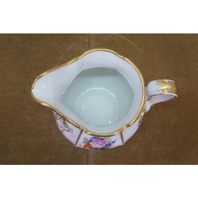 Antique 19th Century Porcelain Scrolled Gold Floral Acanthus Serving Pitcher Jug For Sale - Image 12 of 12