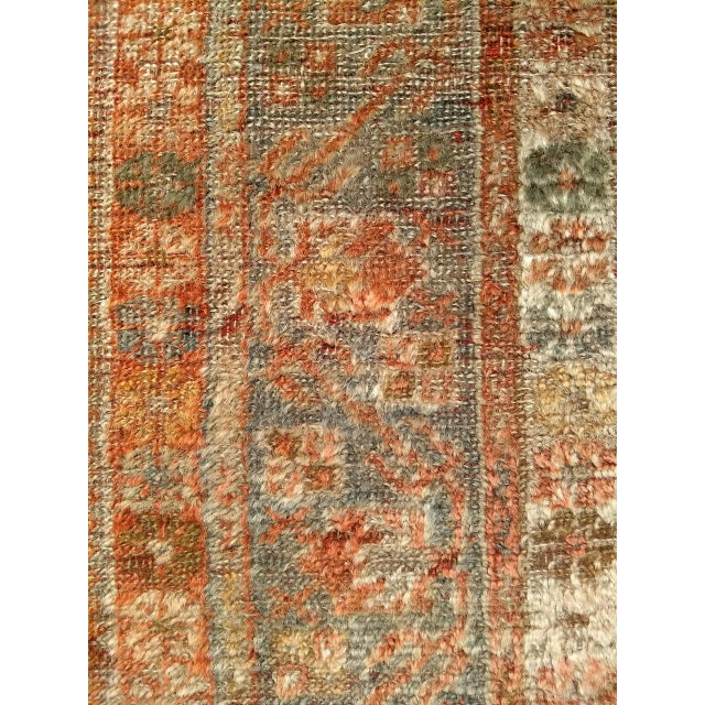 19th Century Antique Turkish Oushak Area Rug, 1880s, Pale Yellow & Blue, 5' x 5' For Sale - Image 10 of 14