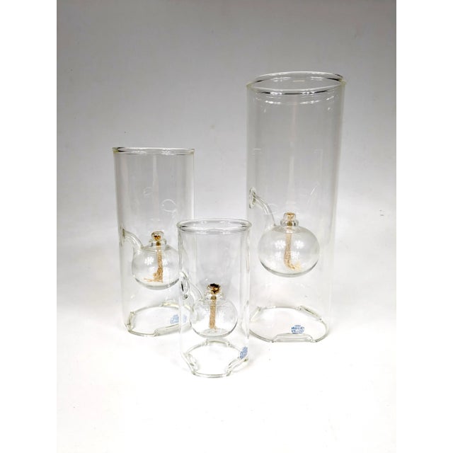 Transparent 20th Century Set of 3 Wolfard Oil Lamps by Linda Wolfard For Sale - Image 8 of 8