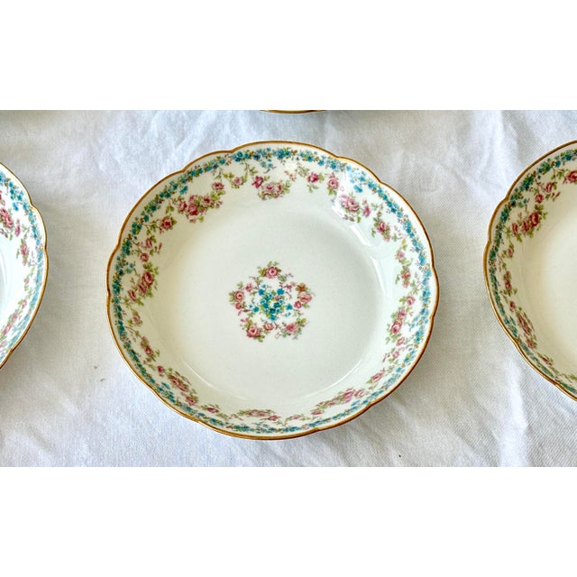 French Antique Haviland Limoges Porcelain Bowls - Set of 6 - 7.25" For Sale - Image 3 of 13