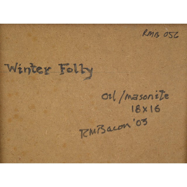 "Winter Folly" - 2003 Oil on Masonite by Richard M Bacon For Sale In Monterey, CA - Image 6 of 7