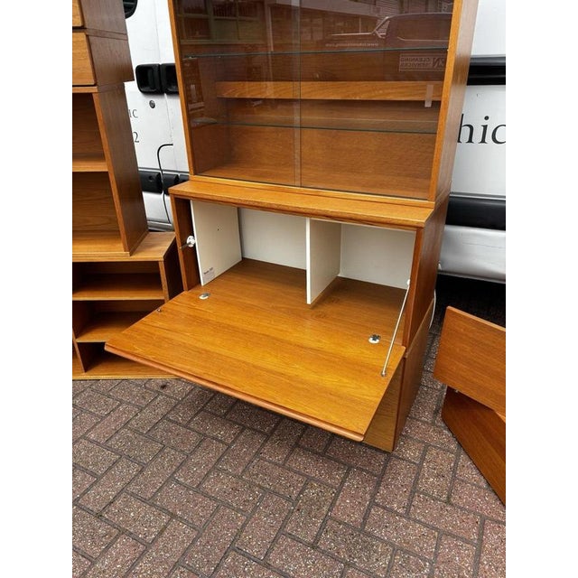 Wood Mid-Century Modern Floating Display Cabinet with Shelves and Drawers, Set of 13 For Sale - Image 7 of 16