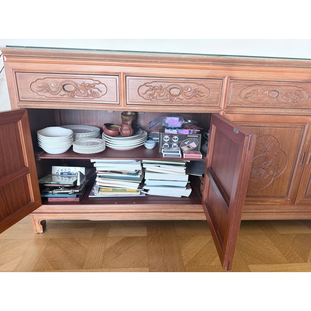 2020s Traditional Asian / Oriental Modern / Vintage Ming-Style Credenza For Sale - Image 5 of 8