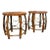 Late 20th Century Rattan and Bamboo Pair of Barrel Side Tables With Inset Star Top For Sale