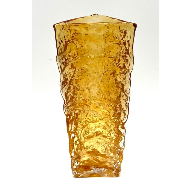 Mid-Century Triangular Amber-Colored Vase, 1960s For Sale - Image 11 of 11
