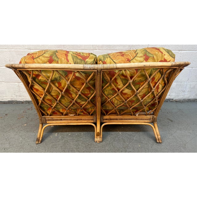 Vintage Floral Bentwood and Rattan Loveseat For Sale In New York - Image 6 of 7