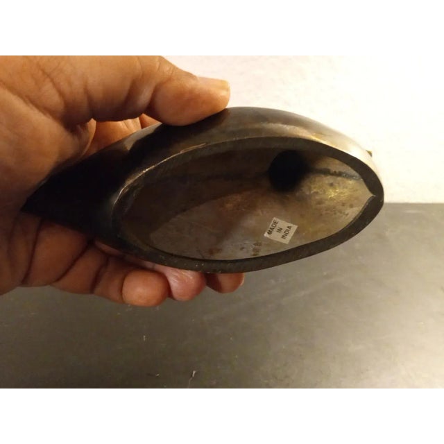 Asian Vintage Carved Brass Duck Figurine For Sale - Image 3 of 7