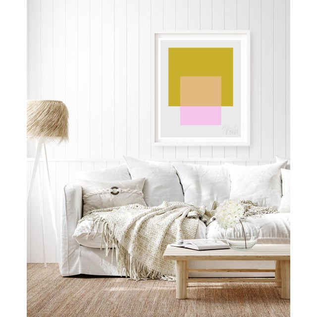 "The Interaction of Spring Green and High Pink " by Liz Roache (Green, Pink, Gray) This Modern, Mid Century, Contemporary...