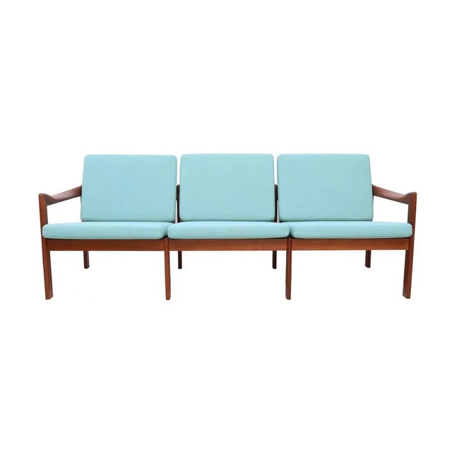 Teak 3-Seater Sofa by Illum Wikkelsø for Niels Eilersen, 1960s For Sale - Image 10 of 10