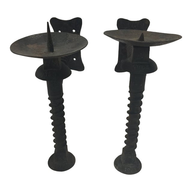 Wrought Iron Wall Candle Holders a Pair | Chairish