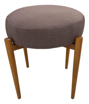Nordic Upholstered Wood Ottoman, 1960s