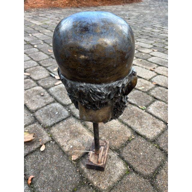 Vintage Grand Tour Style metal bust of a Greek (or Roman) Scholar mount on wood stand. I have no idea when or where this...