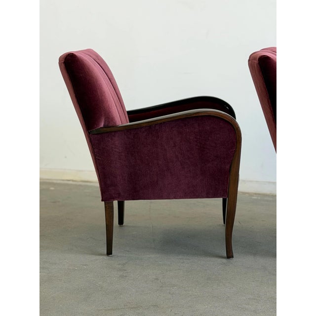 1950s Swedish Art Deco High Polish Accent Chairs- Pair For Sale - Image 9 of 12