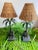 Monkey Lamps With Tole Palm Trees & Wicker Shades - a Pair For Sale In Miami - Image 6 of 10