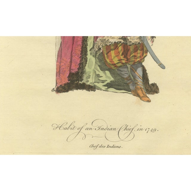 European School Artist, Indian Chief, Exotic Dress & Arms, 1749, Engraving For Sale - Image 6 of 9