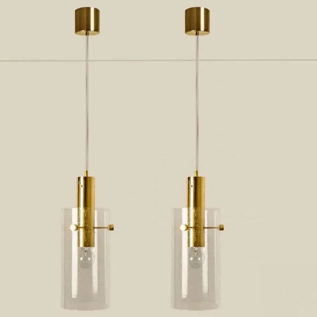 Large Brass and Glass Pendant from Glashütte Limburg, 1970s For Sale - Image 9 of 18