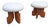 Modern Poufs in Light Wood and White Dedar Boucle Fabric from Artigianato Italiano, Set of 2 For Sale