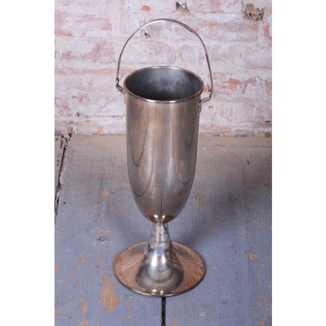 Art Deco Standing Champagne Cooler in Silver-Plated Metal, France, 1920s For Sale - Image 4 of 14