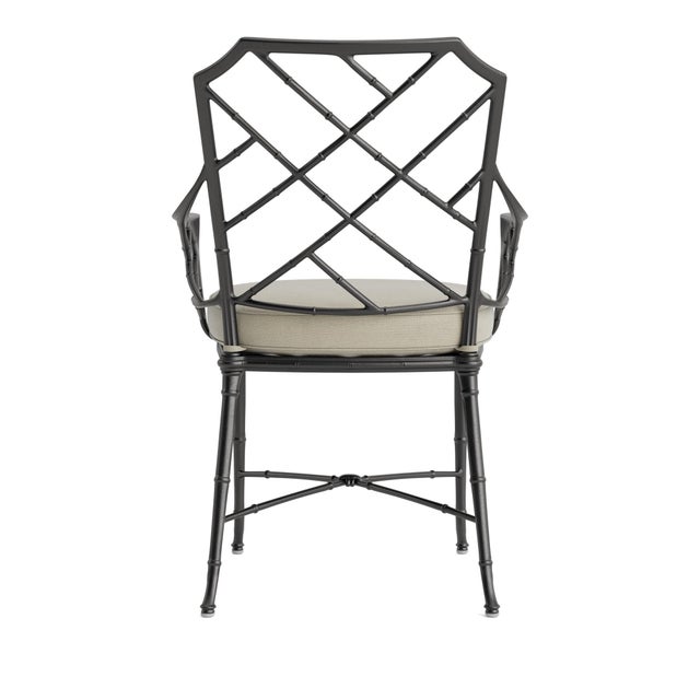 Brown Jordan Brown Jordan Calcutta Arm Chair, Textured Pewter frame with Fusion Meadow fabric For Sale - Image 4 of 11