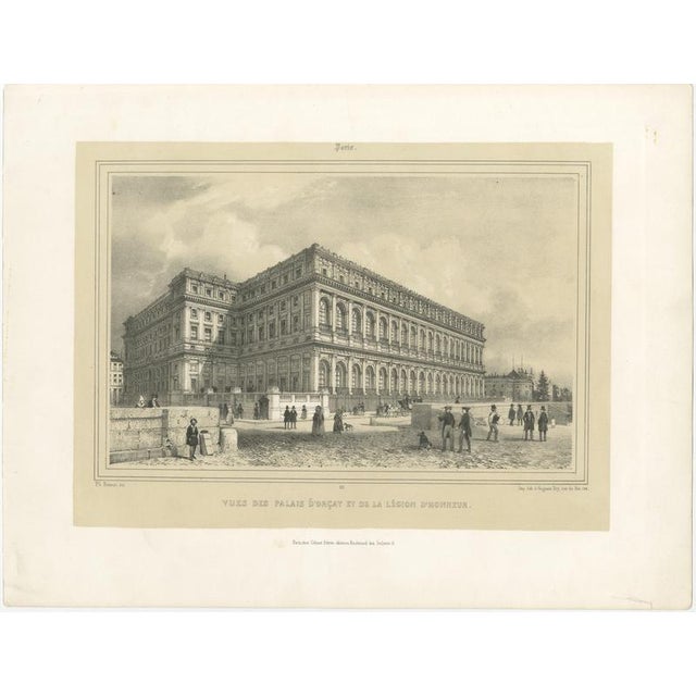 After Benoist, Palais d'Orsay and Legion D'honneur, Paris, 1845, Lithograph For Sale - Image 3 of 9