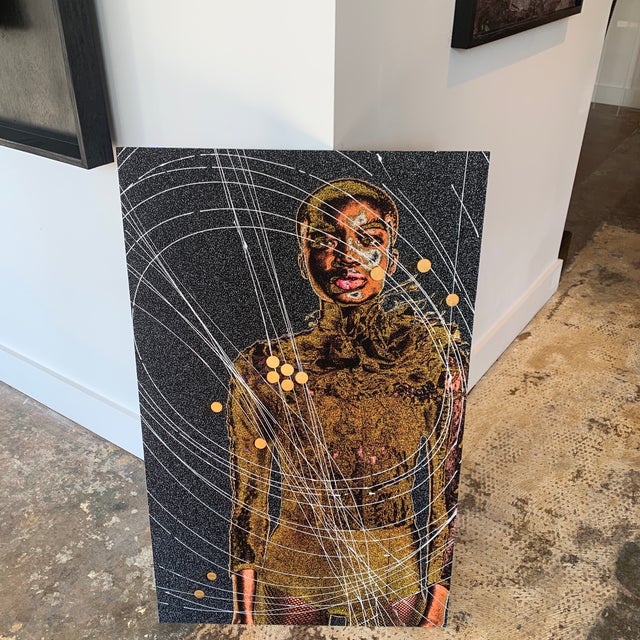 Black "Moon Drop" Contemporary Abstract Futuristic Figurative Mixed-Media Photograph by Rob Brinson For Sale - Image 8 of 13