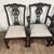 This is a complete set of four gorgeous vintage carved Chippendale dining chairs with two arm chairs or captains chairs...