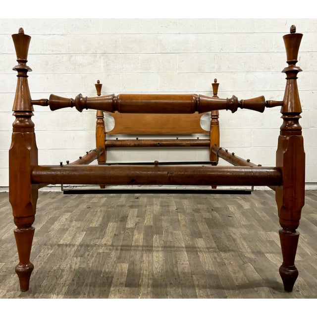 Rustic Antique Twin or 3/4 Size Rope Poster Bed For Sale - Image 3 of 10