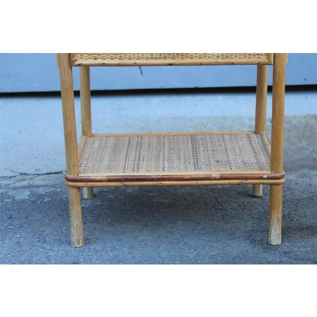 Mid-Century Modern Italian Bamboo and Rattan Nightstand, 1950s For Sale - Image 3 of 9