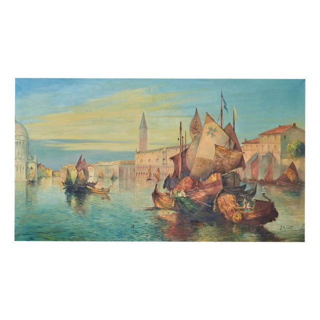 J. Arlotta, Venice, Oil on Canvas, Framed For Sale