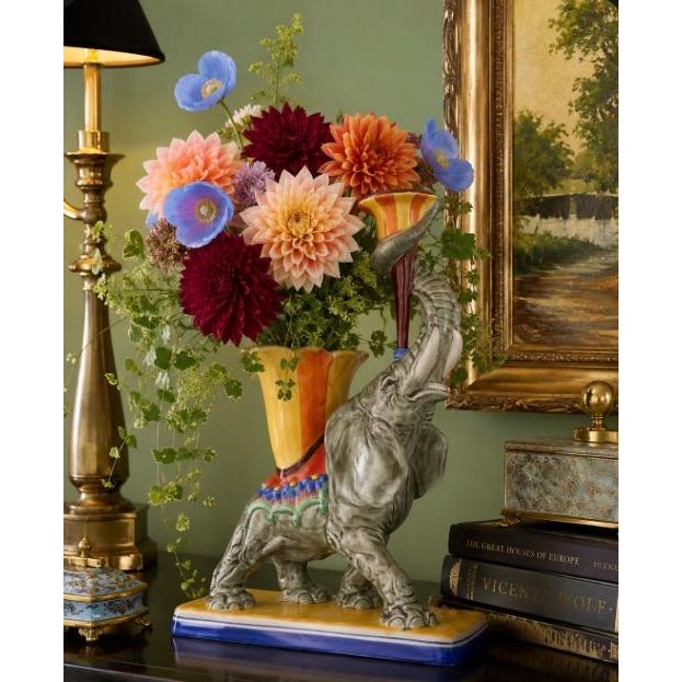 Vintage Ditmar Urbach Czechoslovakia Elephant Candle Vase Centerpiece For Sale - Image 17 of 18
