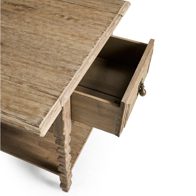 Rustic Farmhouse Dropleaf Side Table For Sale - Image 12 of 12